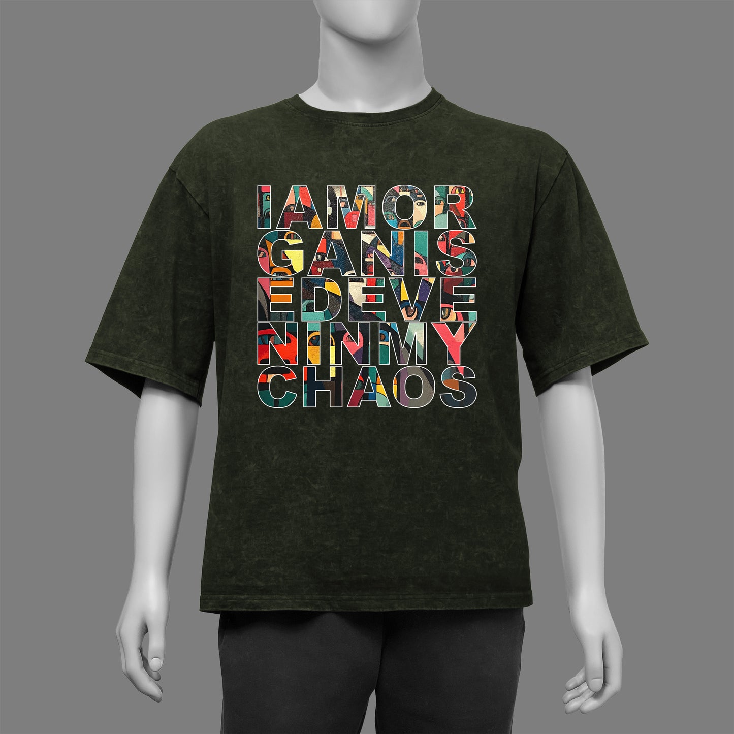 I am Organised Acid Washed Oversized T-Shirt