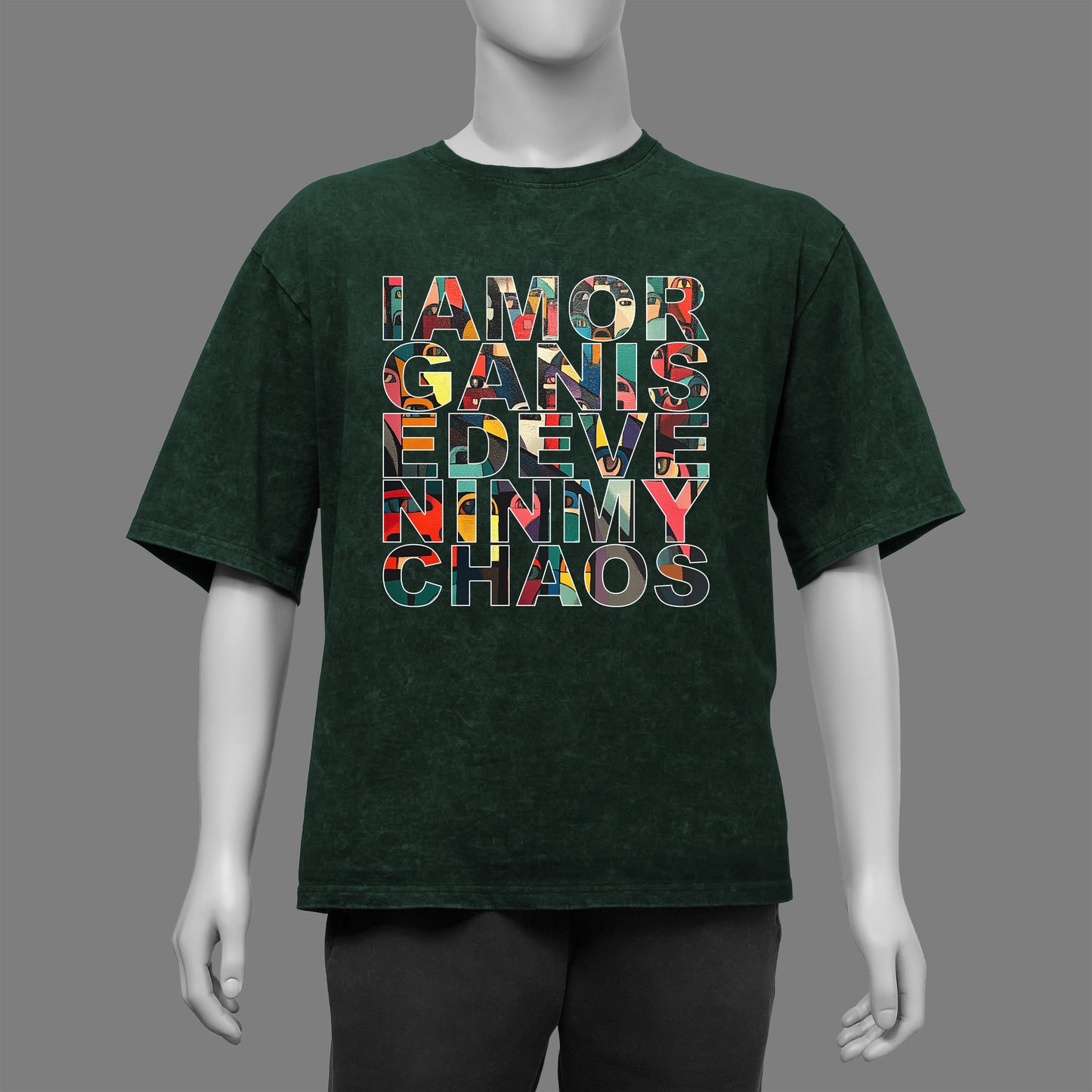 I am Organised Acid Washed Oversized T-Shirt