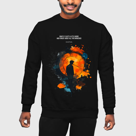 Kafkaesque Black Unisex Oversized Sweatshirt